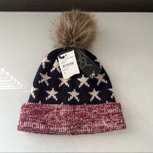 NWT D & Y David & Young Patriotic Beanie with Pom